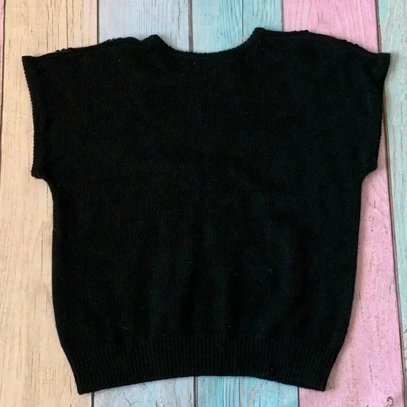 Black angora sweater top - Picture 6 of 6